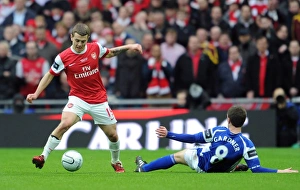 Arsenal v Birmingham City - Carlin Cup Final 2010-11 Collection: Jack Wilshere (Arsenal) Craig Gardner (Birmingham). Arsenal 1: 2 Birmingham City
