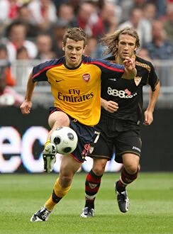 Images Dated 9th August 2008: Jack Wilshere (Arsenal) Diego Trinidad (Seville)