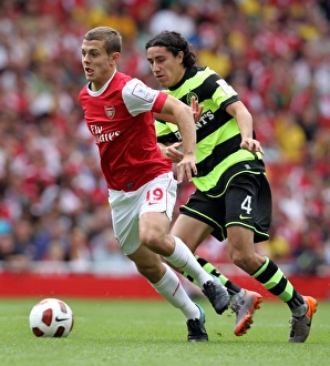 Arsenal v Celtic 2010-11 Collection: Jack Wilshere (Arsenal) Efrain Juarez (Celtic). Arsenal 3: 2 Celtic. Emirates Cup Pre Season