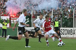 Jack Wilshere of Arsenal Faces Off Against Andras Kaj of Szombathely in 2008