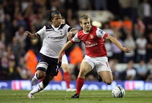 Tottenham Hotspur v Arsenal - Carling Cup 2010-11 Collection: Jack WIlshere (Arsenal) Giovani Dos Santos (Tottenham). Tottenham Hotspur 1