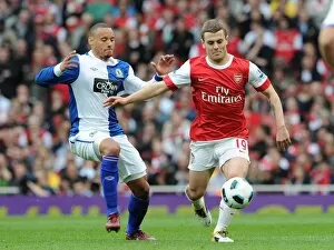 Arsenal v Blackburn Rovers 2010 - 2011 Collection: Jack Wilshere (Arsenal) Jermanie Jones (Blackburn). Arsenal 0: 0 Blackburn Rovers