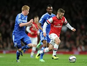 Arsenal v Chelsea - Capital One Cup 4th Rd 2013-14 Gallery: Jack Wilshere (Arsenal) Kevin De Bruyne (Chelsea). Arsenal 0: 2 Chelsea. Capital One Cup 4th Round