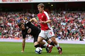 Arsenal V Athletico Madrid 2009-10 Prints: Jack Wilshere (Arsenal) Leandro Cabera (Atletico)