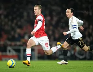 Arsenal v Swansea - FA Cup 3rd Rd Replay 2012-13 Gallery: Jack Wilshere (Arsenal) Leon Britton (Swansea). Arsenal 1: 0 Swansea City. FA Cup 3rd Round replay