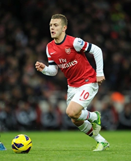 Arsenal V Swansea 2012-13 Prints: Jack Wilshere: Arsenal Midfielder in Action