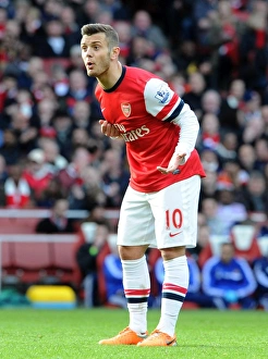 Arsenal V Sunderland 2013-14 Prints: Jack Wilshere: Arsenal Midfielder in Action