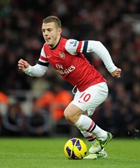 Arsenal v Swansea 2012-13 Collection: Jack Wilshere: Arsenal Midfielder in Action Against Swansea City, Premier League 2012-13