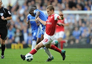 Chelsea v Arsenal 2010-11 Collection: Jack Wilshere (Arsenal) Rameres (Chelsea). Chelsea 2: 0 Arsenal, Barclays Premier League