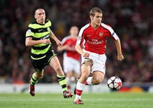 Arsenal v Celtic 2009-10 Collection: Jack Wilshere (Arsenal) Scott Brown (Celtic)