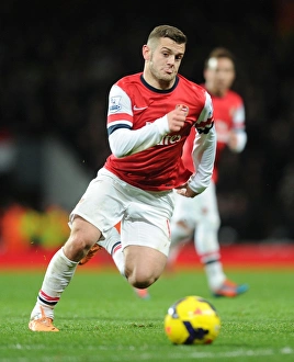 Arsenal V Manchester United 2013-14 Prints: Jack Wilshere: Arsenal vs Manchester United, Premier League 2013-14 - In Action