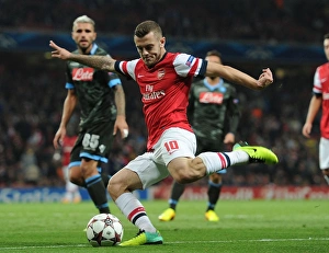 Arsenal V Napoli 2013-14 Prints: Jack Wilshere: Arsenal vs Napoli, UEFA Champions League 2013-14 - In Action