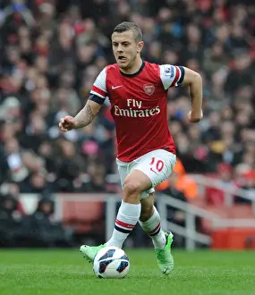 Arsenal V Norwich City 2012-13 Prints: Jack Wilshere: Arsenal's Midfield Maestro in Action Against Norwich City