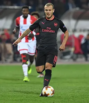 Red Star Belgrade V Arsenal 2017-18 Prints: Jack Wilshere: Arsenal's Midfield Maestro Shines in Red Star Belgrade