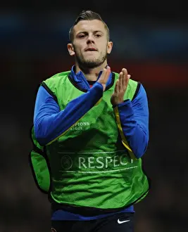 Arsenal V Napoli 2013-14 Prints: Jack Wilshere: Arsenal's Star Midfielder Shines in UEFA Champions League Clash Against Napoli (2013)
