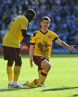 WBA V Arsenal 2010-11 Prints: Jack Wilshere and Bacary Sagna (Arsenal) West Bromwich Albion 2: 2 Arsenal
