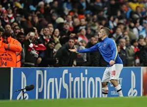 Jack Wilshere Celebrates with Arsenal Fans after Arsenal v Marseille UEFA Champions League Match, 2013