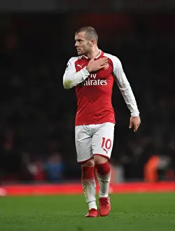 Jack Wilshere Celebrates with Arsenal Fans: Arsenal vs Chelsea, Premier League 2017-18