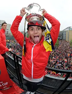 Jack Wilshere Celebrates Arsenal's FA Cup Victory in London Parade (2014-15)