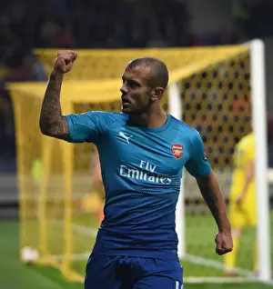 FC BATE Borisov V Arsenal 2017-18 Prints: Jack Wilshere Celebrates Arsenal's Goal Against FC BATE Borisov in Europa League Match