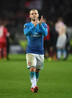 FC Koln V Arsenal 2017-18 Prints: Jack Wilshere Celebrates Europa League Victory with Arsenal Fans