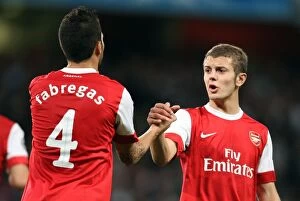 Images Dated 15th September 2010: Jack Wilshere and Cesc Fabregas (Arsenal). Arsenal 6: 0 SC Braga. UEFA Champions League