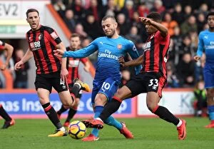 Images Dated 14th January 2018: Jack Wilshere Clashes with Dan Gosling and Jordan Ibe in AFC Bournemouth vs Arsenal Premier League