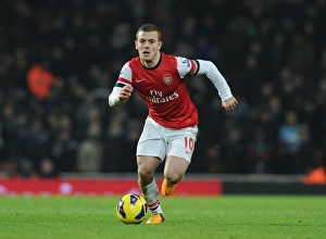 Arsenal V West Ham United 2012-13 Prints: Jack Wilshere Fights for Control: Arsenal vs. West Ham in Premier League
