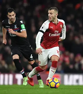 Arsenal V Crystal Palace 2017-18 Prints: Jack Wilshere Outmaneuvers Luka Milivojevic: Arsenal vs Crystal Palace