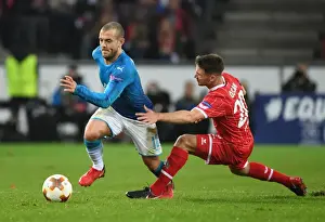FC Koln V Arsenal 2017-18 Prints: Jack Wilshere Outmaneuvers Salin Ozcan: Arsenal's Europa League Victory Over 1