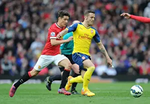 Manchester United V Arsenal 2014-15 Prints: Jack Wilshere Outsmarts Ander Herrera: Premier League Battle at Old Trafford (2014-15)