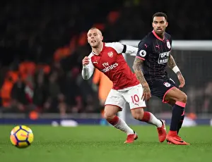 Arsenal V Huddersfield Town 2017-18 Prints: Jack Wilshere Outsmarts Danny Williams: Arsenal's Midfield Maestro Dazzles Huddersfield