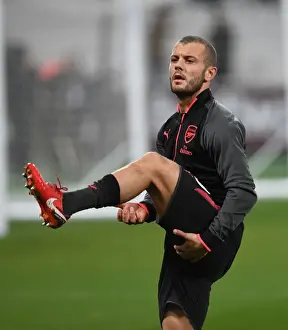 West Ham United V Arsenal 2017-18 Prints: Jack Wilshere Prepares for Arsenal's Clash Against West Ham United (2017-18)