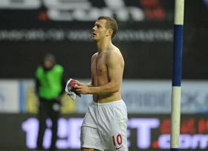 Images Dated 22nd December 2012: Jack Wilshere Reacts After Arsenal's Win Against Wigan Athletic (2012-13)