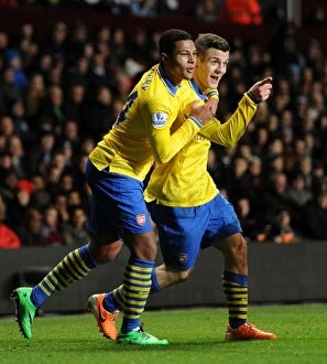 Images Dated 13th January 2014: Jack Wilshere Scores the Opener: Arsenal's Triumph at Aston Villa, Premier League 2013-14
