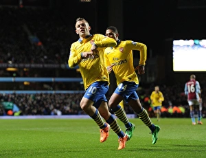 Aston Villa V Arsenal 2013-14 Prints: Jack Wilshere Scores the Opener: Aston Villa vs