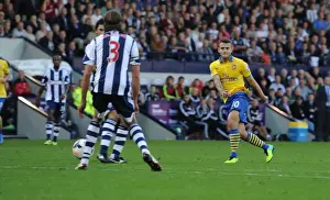West Bromwich Albion V Arsenal 2013-14 Prints: Jack Wilshere Scores Past Jonas Olsson: West Bromwich Albion vs Arsenal