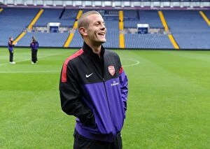 Images Dated 1st October 2012: Jack Wilshere Scouting West Bromwich Albion U21 Pitch Ahead of Arsenal U21 Clash (2012-13)