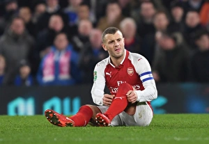 Chelsea V Arsenal - Carabao Cup 1/2 Final 1st Leg 2017-18 Prints: Jack Wilshere Suffers Injury: Chelsea vs Arsenal, Carabao Cup Semi-Final