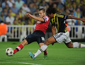 Fenerbahce V Arsenal 2013-14 Prints: Jack Wilshere vs Bruno Alves: Arsenal's Battle in Istanbul - A UEFA Champions League Showdown