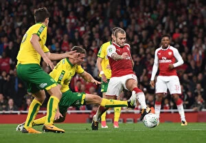 Images Dated 24th October 2017: Jack Wilshere vs. Christoph Zimmermann: A Battle in the Carabao Cup Clash Between Arsenal