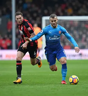 AFC Bournemouth V Arsenal 2017-18 Prints: Jack Wilshere vs Dan Gosling: Battle in the Premier League - AFC Bournemouth vs Arsenal