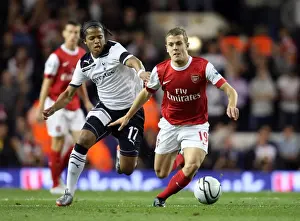 Tottenham Hotspur V Arsenal - Carling Cup 2010-11 Prints: Jack Wilshere vs. Giovani Dos Santos: Arsenal's Triumph over Tottenham in the Carling Cup (1:4)