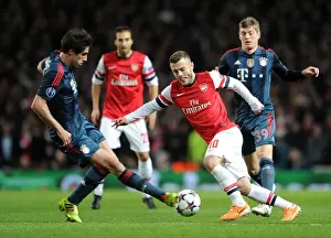 Arsenal V Bayern Munich 2013-14 Prints: Jack Wilshere vs. Javier Martinez: Battle in the Midfield - Arsenal v FC Bayern Munich