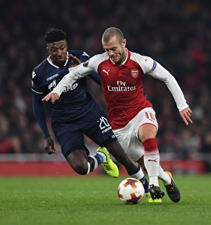 Arsenal V Red Star Belgrade 2017-18 Prints: Jack Wilshere vs. Richmond Donald: Arsenal FC vs