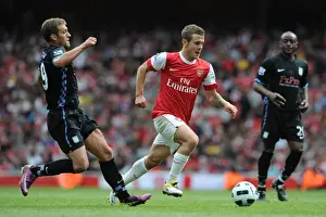 Arsenal V Aston Villa 2010-11 Prints: Jack Wilshere vs Stiliyan Petrov: Aston Villa's Win at Arsenal's Emirates (Barclays Premier League)