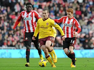Sunderland V Arsenal 2012-13 Prints: Jack Wilshere's Agile Moves: Outmaneuvering Colback and N'Diaye (Sunderland vs Arsenal)