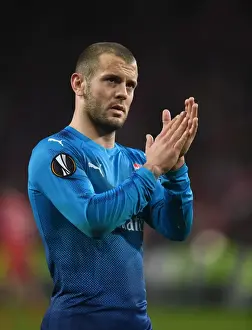 FC Koln V Arsenal 2017-18 Prints: Jack Wilshere's Europa League Victory: Celebrating with Arsenal Fans against FC Koln
