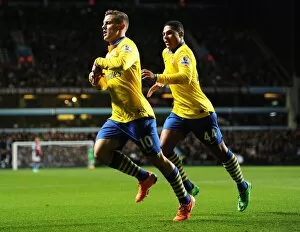 Images Dated 13th January 2014: Jack Wilshere's Stunner: Arsenal's First Goal vs. Aston Villa (2013-14)