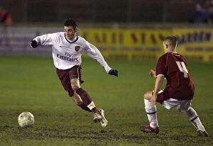 Images Dated 1st February 2008: James Dunne (Arsenal) Alex Ray Harvey (Burnley)